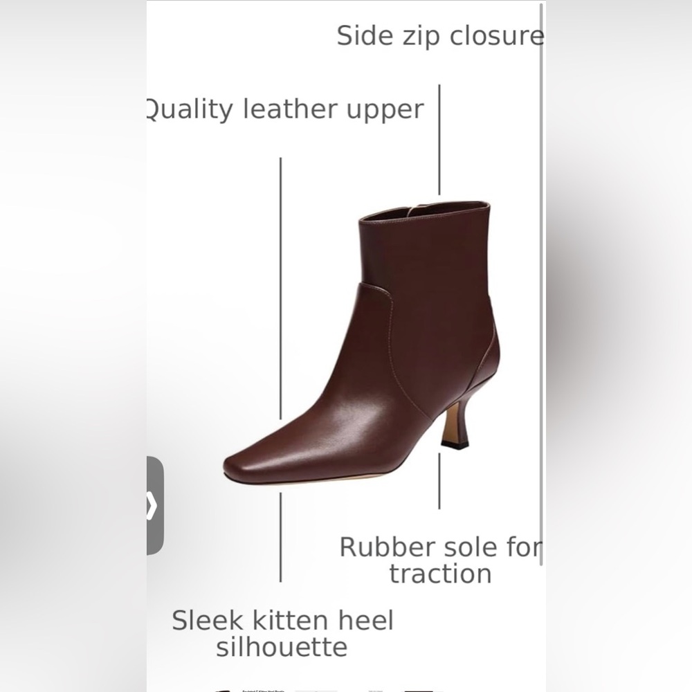 Coach Sculpted C Kitten Heel Leather Ankle Booties Maple Brown 8.5 NIB $275 - Picture 4 of 15
